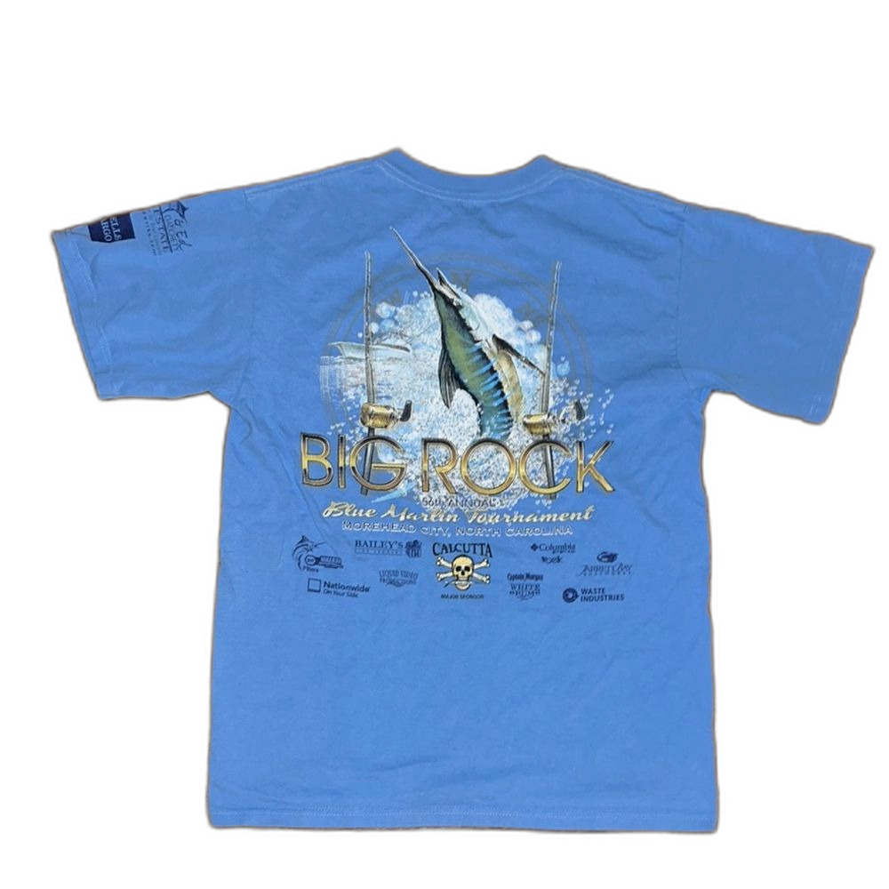 Calcutta Big Rock Fishing Graphic T-Shirt Blue Marlin Medium Outdoors SS Tee